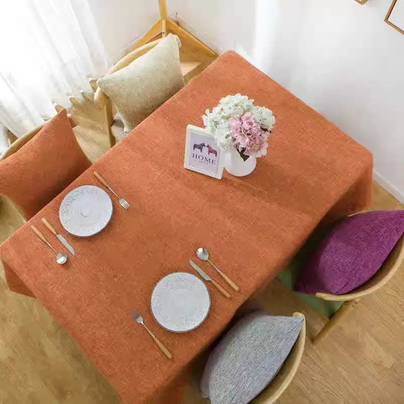 Toalha de mesa impermeável com textura de linho - Elegante & À prova de manchas para refeições em estilo campestre