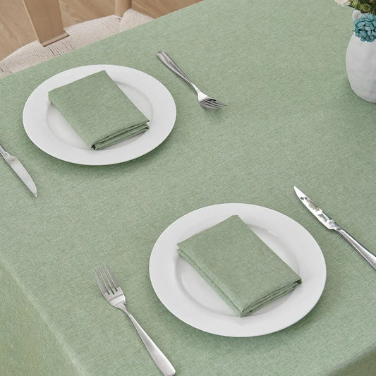 Toalha de mesa impermeável com textura de linho - Elegante & À prova de manchas para refeições em estilo campestre