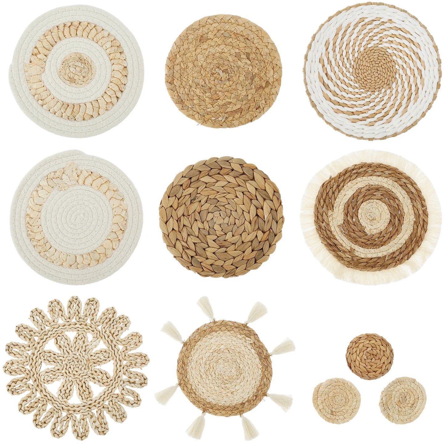 수제 짠 벽 바구니 세트 – 장식 애호가를 위한 소박한 매력