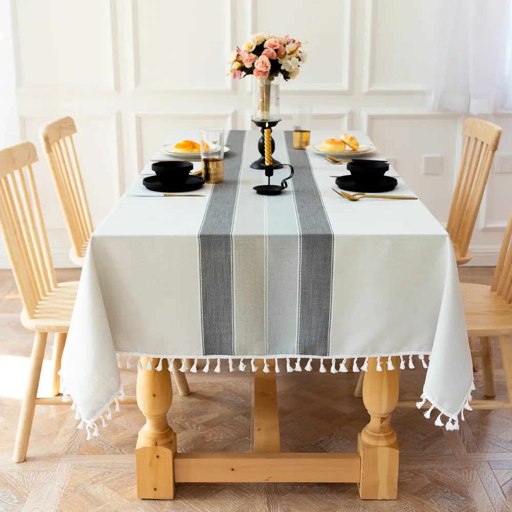 Battilo Waterproof Linen Cotton Tablecloth – Elevate Dining Style