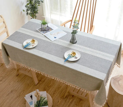 Battilo Waterproof Linen Cotton Tablecloth – Elevate Dining Style