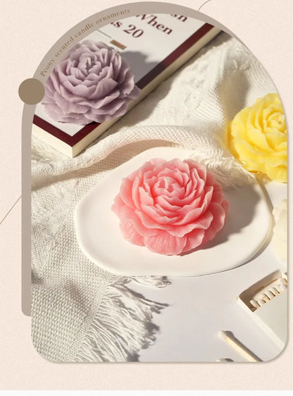 Peony Flower Candle - Aromatherapy Bliss for Relaxation