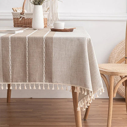 优雅亚麻桌布 - 防水 & 时尚美观，是活动的理想之选