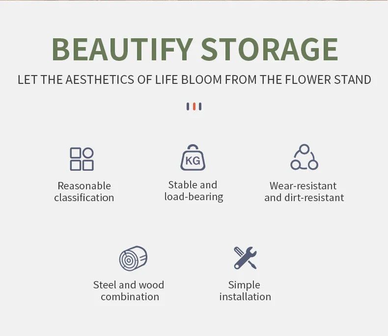 Wooden Plant Stand - Space-Saving Elegance for Flower Lovers