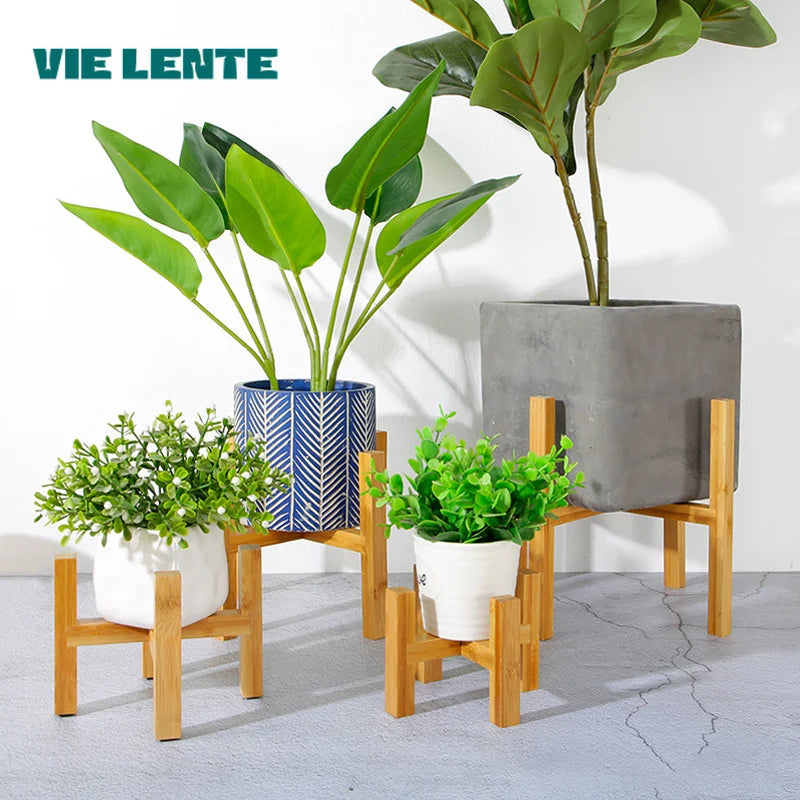 Elegant Wooden Plant Stand for Indoor Bonsai - Perfect Decor