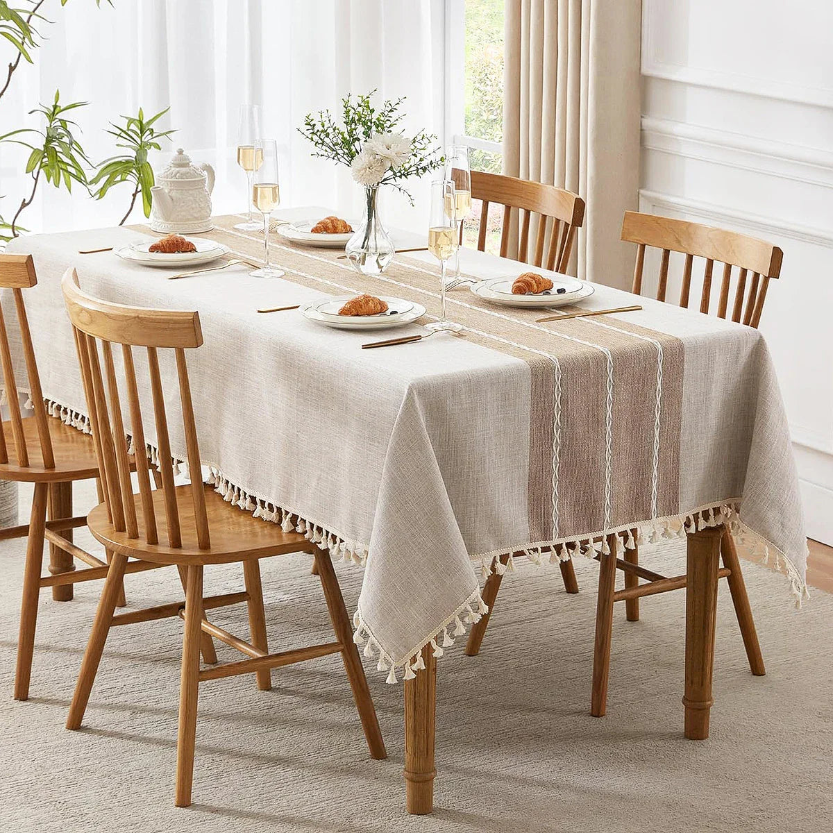 Battilo Waterproof Linen Cotton Tablecloth – Elevate Dining Style