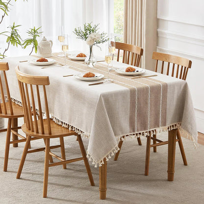 Battilo Waterproof Linen Cotton Tablecloth – Elevate Dining Style