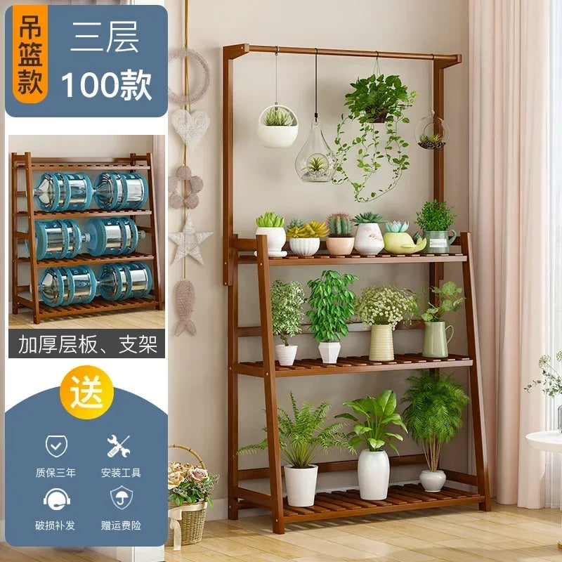 목재 범용 식물 선반 - 정원 스타일을 높여보세요!