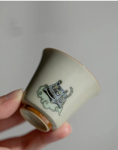 Conjunto de chá de viagem Cute Tiger - elegância portátil para amantes de chá