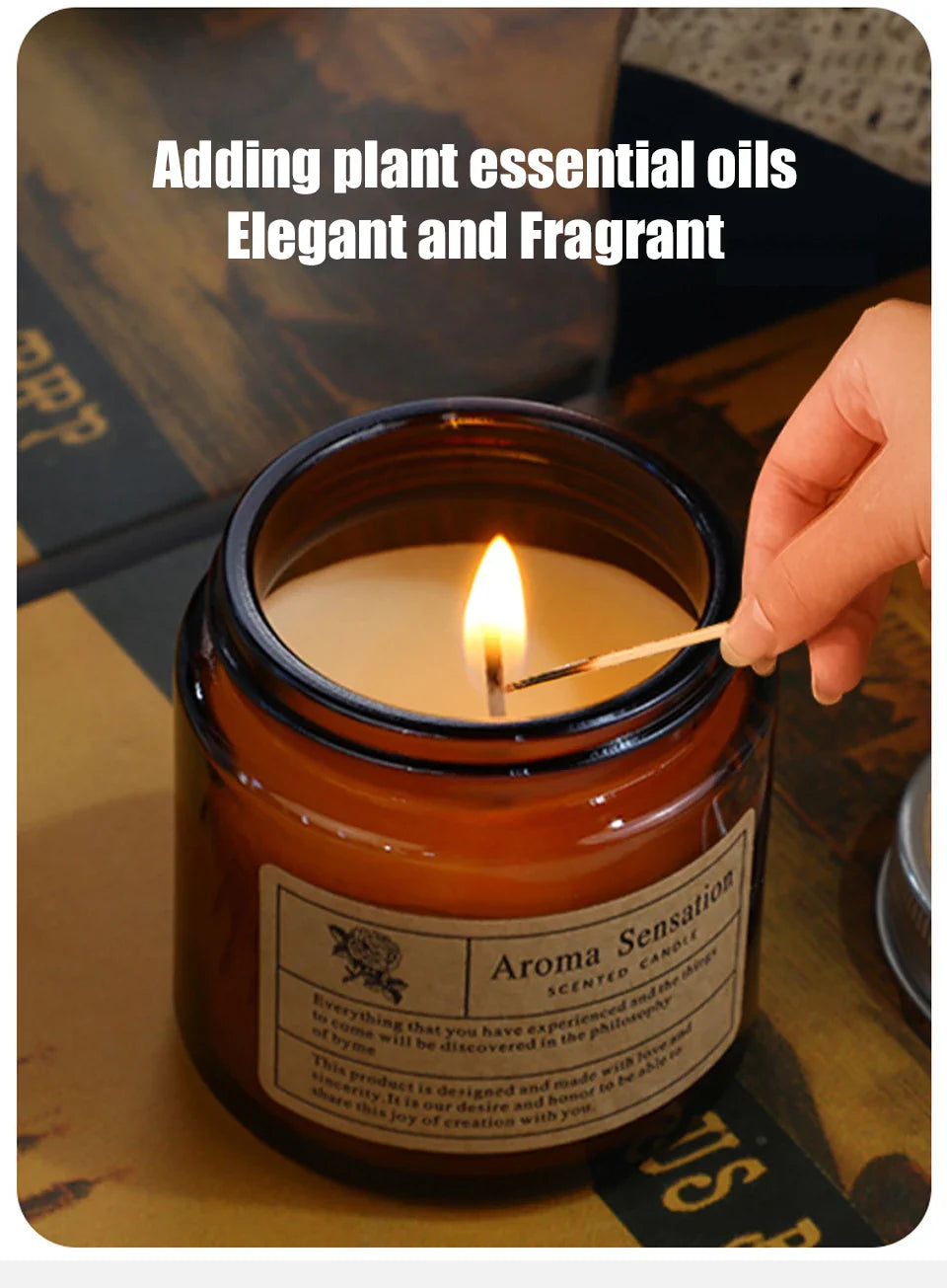 Smokeless Aromatic Soy Wax Candle - Elegant Home Décor Gift