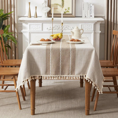 Battilo Waterproof Linen Cotton Tablecloth – Elevate Dining Style