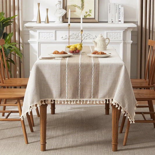 Toalha de mesa de algodão de linho impermeável Battilo – estilo de jantar elevado