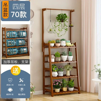 목재 범용 식물 선반 - 정원 스타일을 높여보세요!