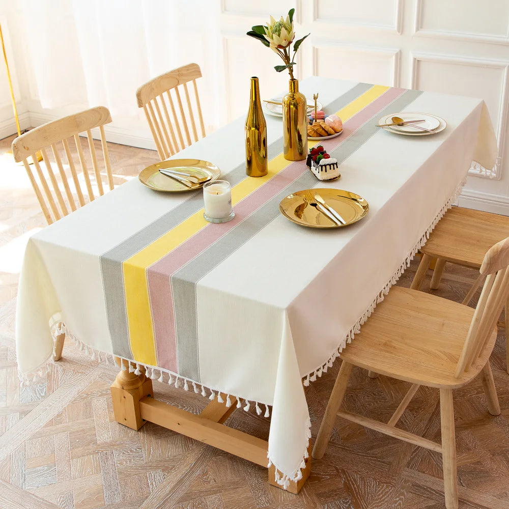 Battilo Waterproof Linen Cotton Tablecloth – Elevate Dining Style