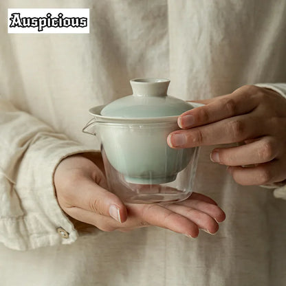 Elegante set da tè rosa sfumato per gli appassionati | Portatile & Elegante