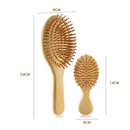 Eco-Friendly Bamboo Hair Brush - Gentle Detangler for All!