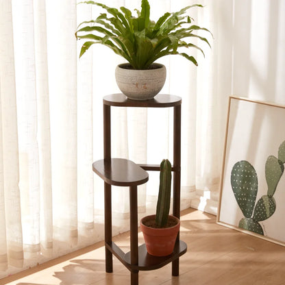 Solid Wood Plant Stand - Elegant 3-Tier Organizer for Greenery