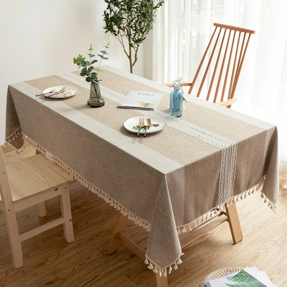 Battilo Waterproof Linen Cotton Tablecloth – Elevate Dining Style
