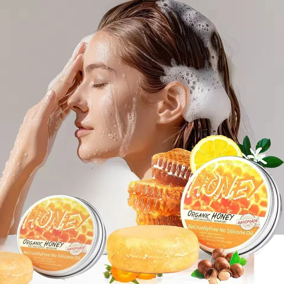 Shampooing au miel naturel - Cheveux doux et sans pellicules par Rooted Living