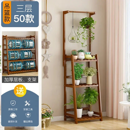 목재 범용 식물 선반 - 정원 스타일을 높여보세요!