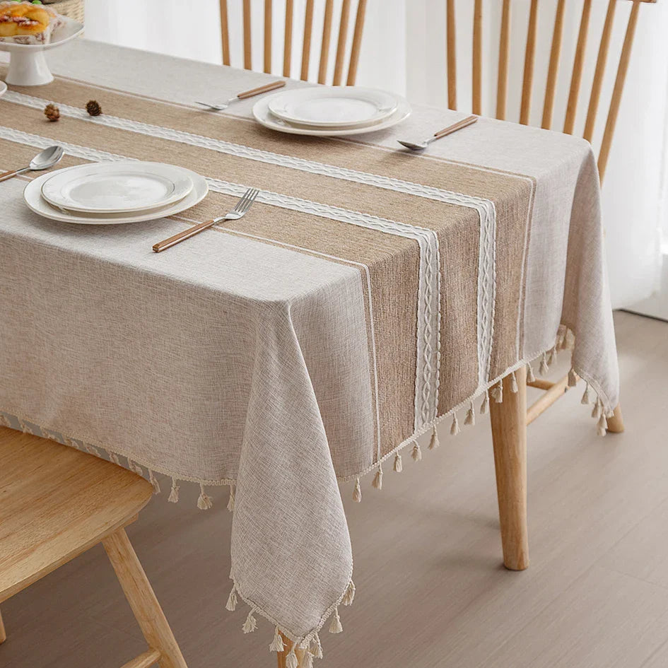 Battilo Waterproof Linen Cotton Tablecloth – Elevate Dining Style