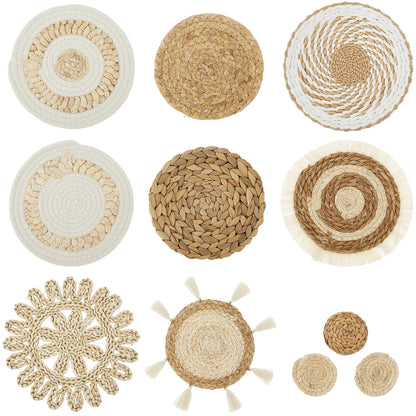 수제 짠 벽 바구니 세트 – 장식 애호가를 위한 소박한 매력