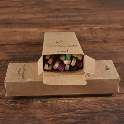 Eco-Friendly Bamboo Toothbrush Set for Vibrant Smiles - 10 Pack