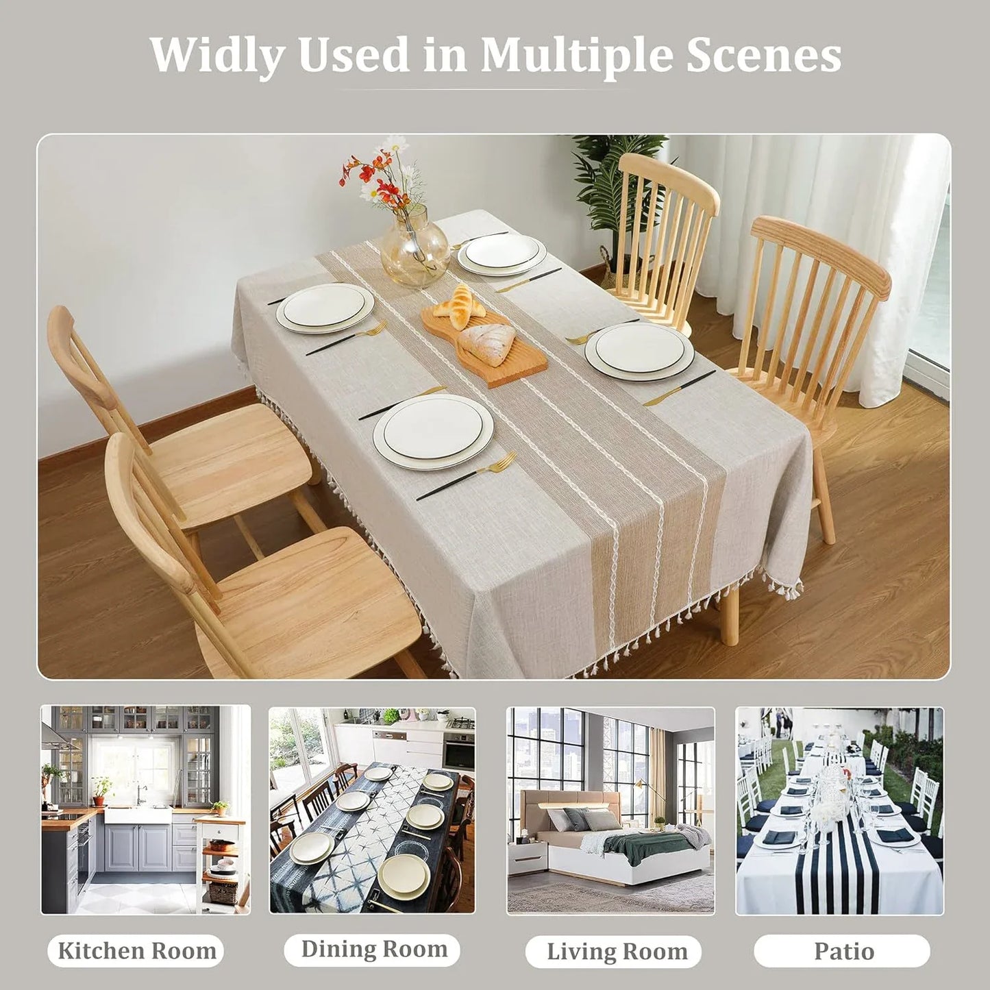 Battilo Waterproof Linen Cotton Tablecloth – Elevate Dining Style