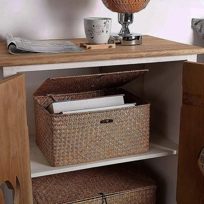 Handwoven Seagrass Storage Baskets Set - Stylish & Eco-Friendly