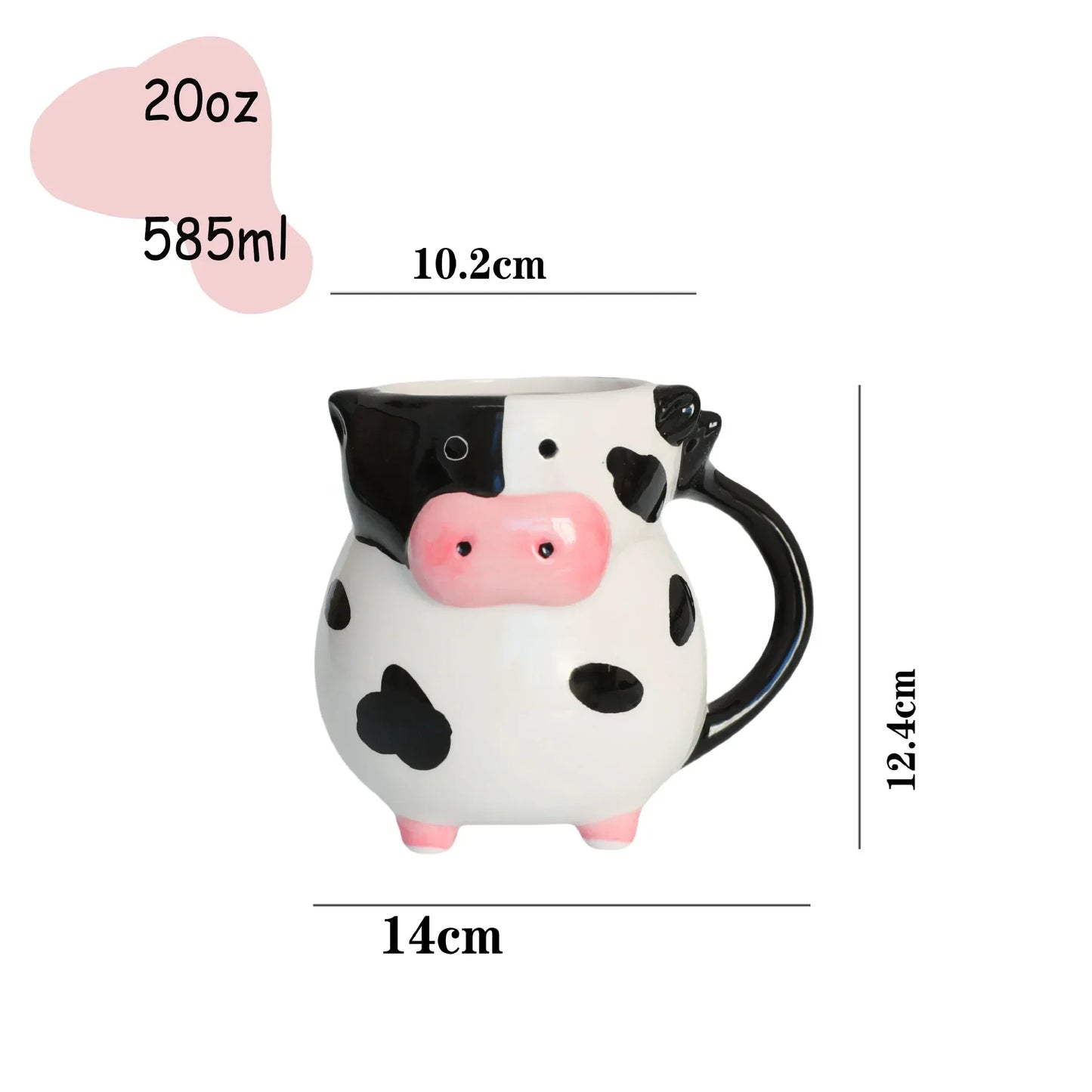 Cartoon Cow Mug - Whimsical Fun for Kids & Adults