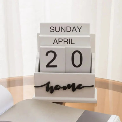 Elegant Wood Calendar: Stylish Perpetual Decor for Professionals