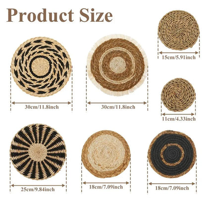 Cestas de parede Boho Seagrass - conjunto de decoração artesanal para espaços chiques