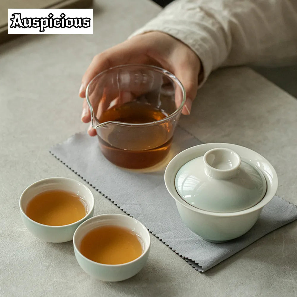 Elegante set da tè rosa sfumato per gli appassionati | Portatile & Elegante