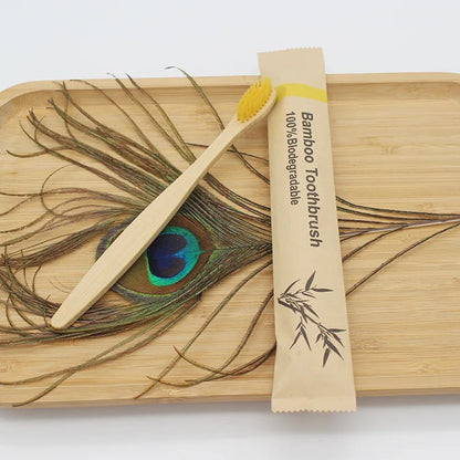Escovas de dentes de bambu ecológicas - pacote com 100 para adultos