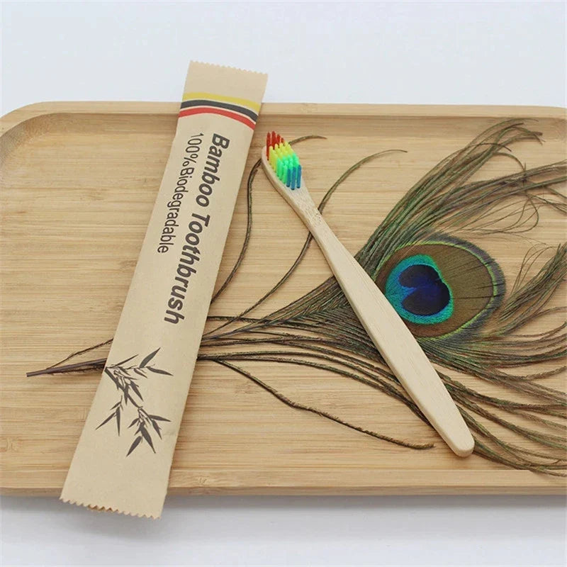 Escovas de dentes de bambu ecológicas - pacote com 100 para adultos