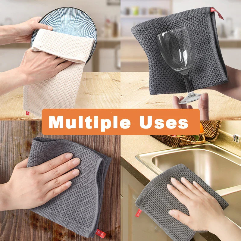 Pano de prato de algodão superabsorvente - Macio & Utensílios essenciais para uma cozinha elegante