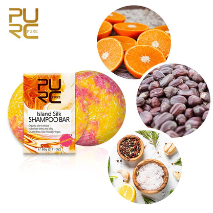 PURC 아일랜드 실크 샴푸 바 - 스무딩 & 윤기나는 머릿결, 여행에도 편리함
