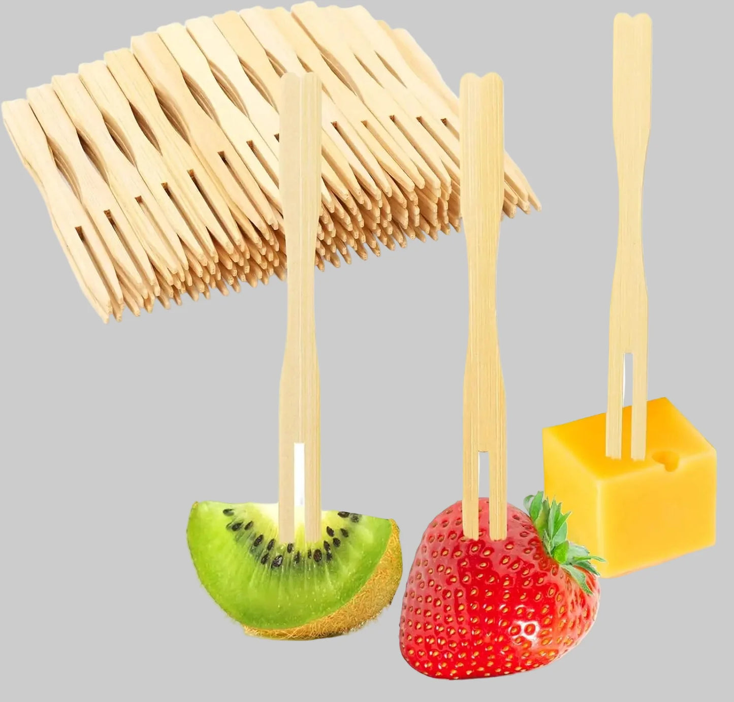 Garfos de bambu ecológicos: charcutaria chique essencial