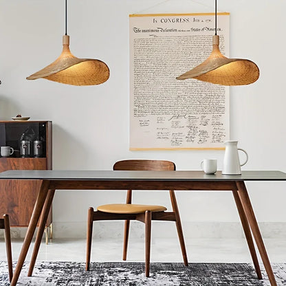 Rustic Hand-Woven Bamboo Lampshade: Cozy Home Decor Lighting