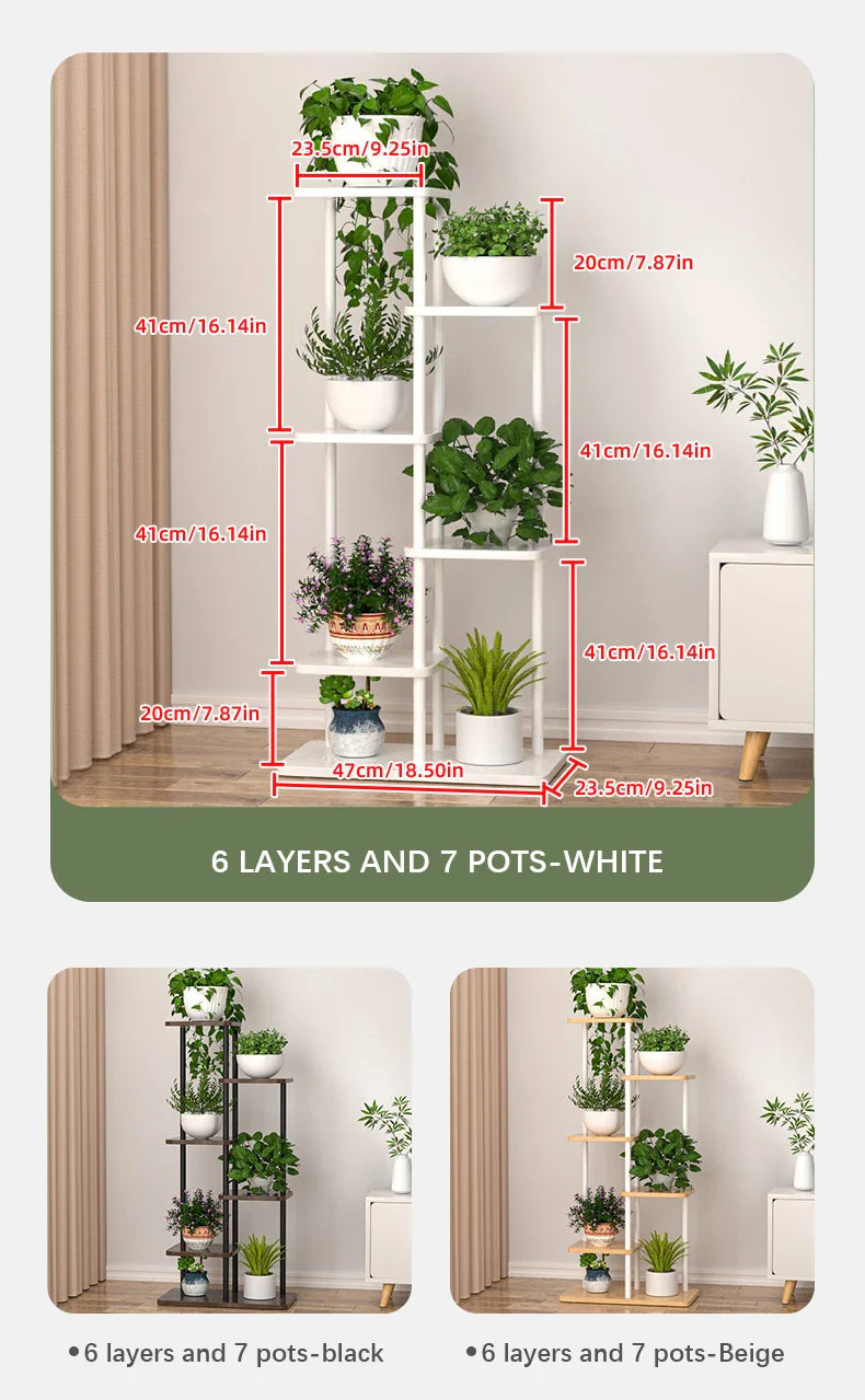 Wooden Plant Stand - Stylish 5/6/8 Tier Organizer for Garden Enthusiasts