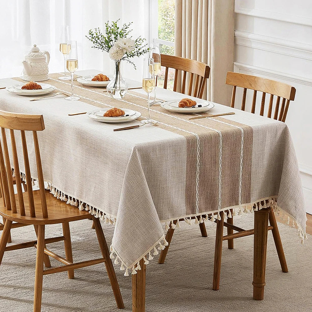 Battilo Waterproof Linen Cotton Tablecloth – Elevate Dining Style