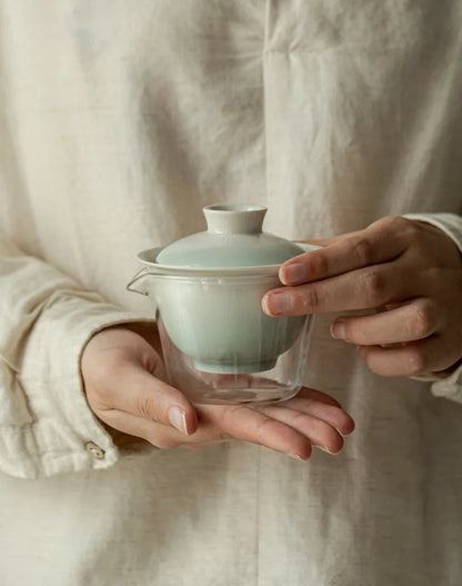 Elegante set da tè rosa sfumato per gli appassionati | Portatile & Elegante