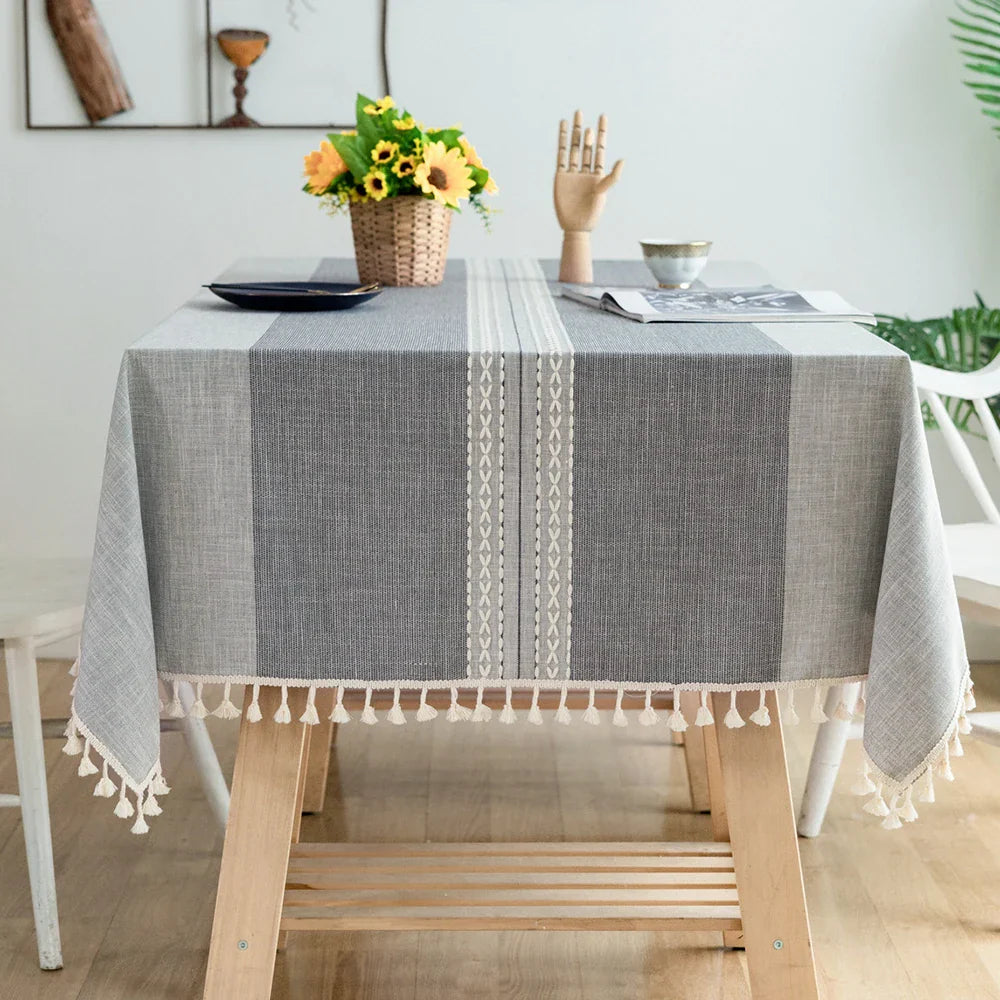 Battilo Waterproof Linen Cotton Tablecloth – Elevate Dining Style