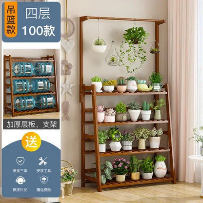 목재 범용 식물 선반 - 정원 스타일을 높여보세요!