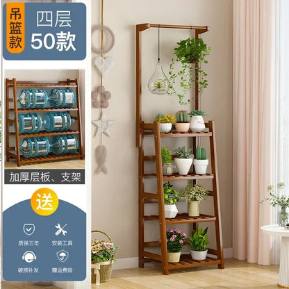 목재 범용 식물 선반 - 정원 스타일을 높여보세요!