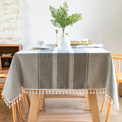 Battilo Waterproof Linen Cotton Tablecloth – Elevate Dining Style