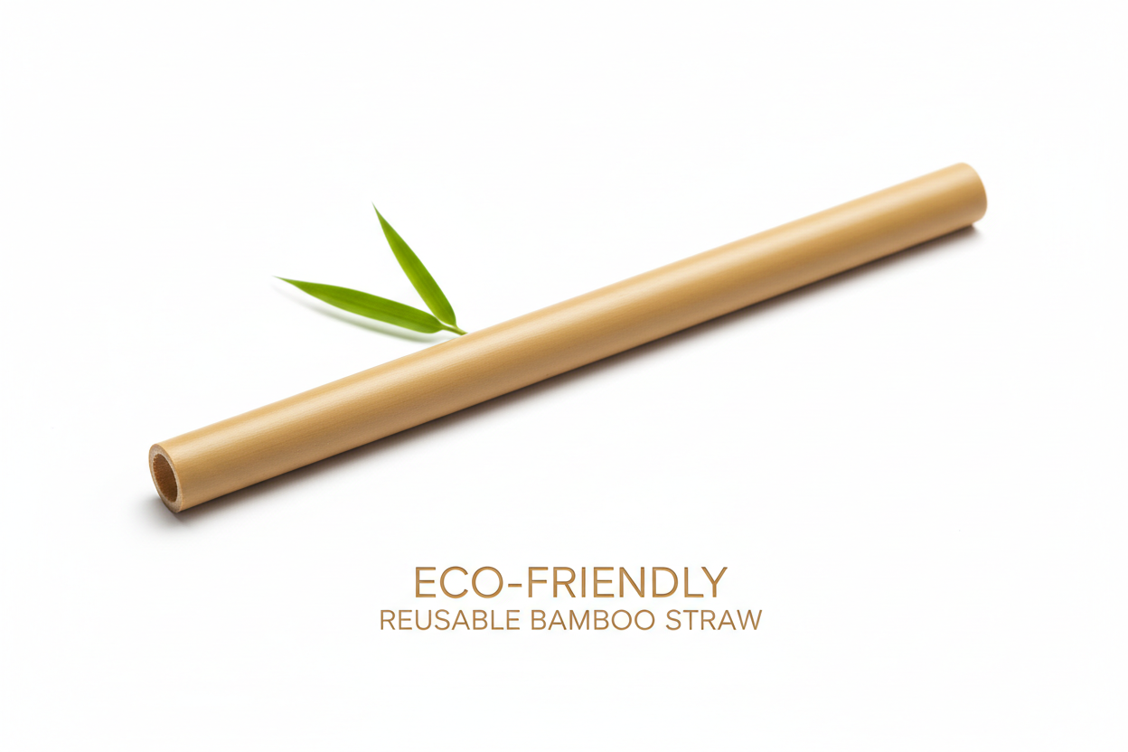 bamboo straw with clean